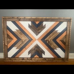 Gold & Copper Custom Wood Wall Art 36”x24”